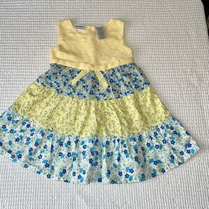 Blueberi Boulevard Yellow and Blue Floral Dress
